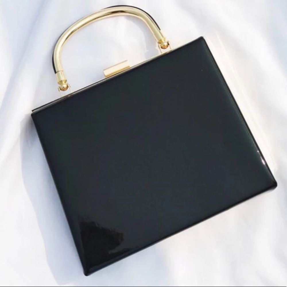 Small Vintage Handbag. Black lacquered cocktail Lady handbag 🍸💄💃🏻
